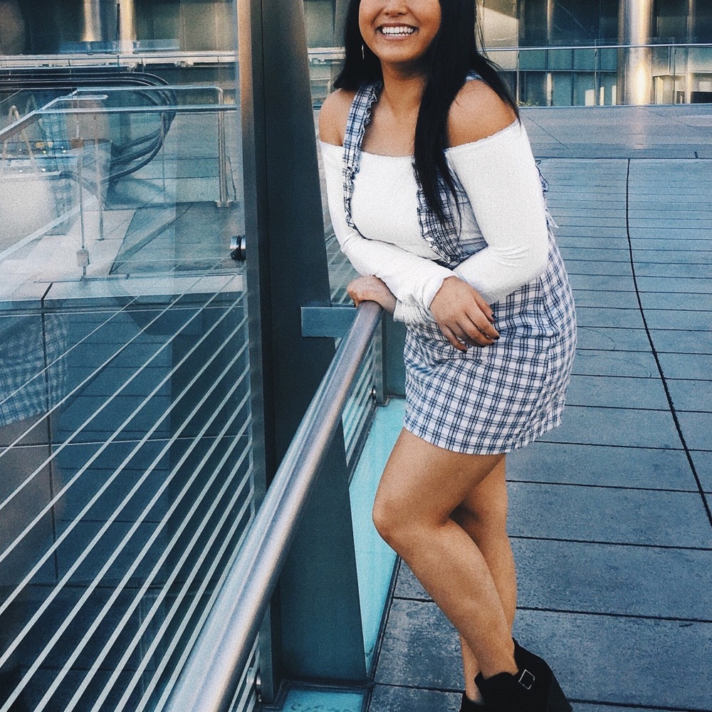 Forever 21 Checkered Overall Skirt